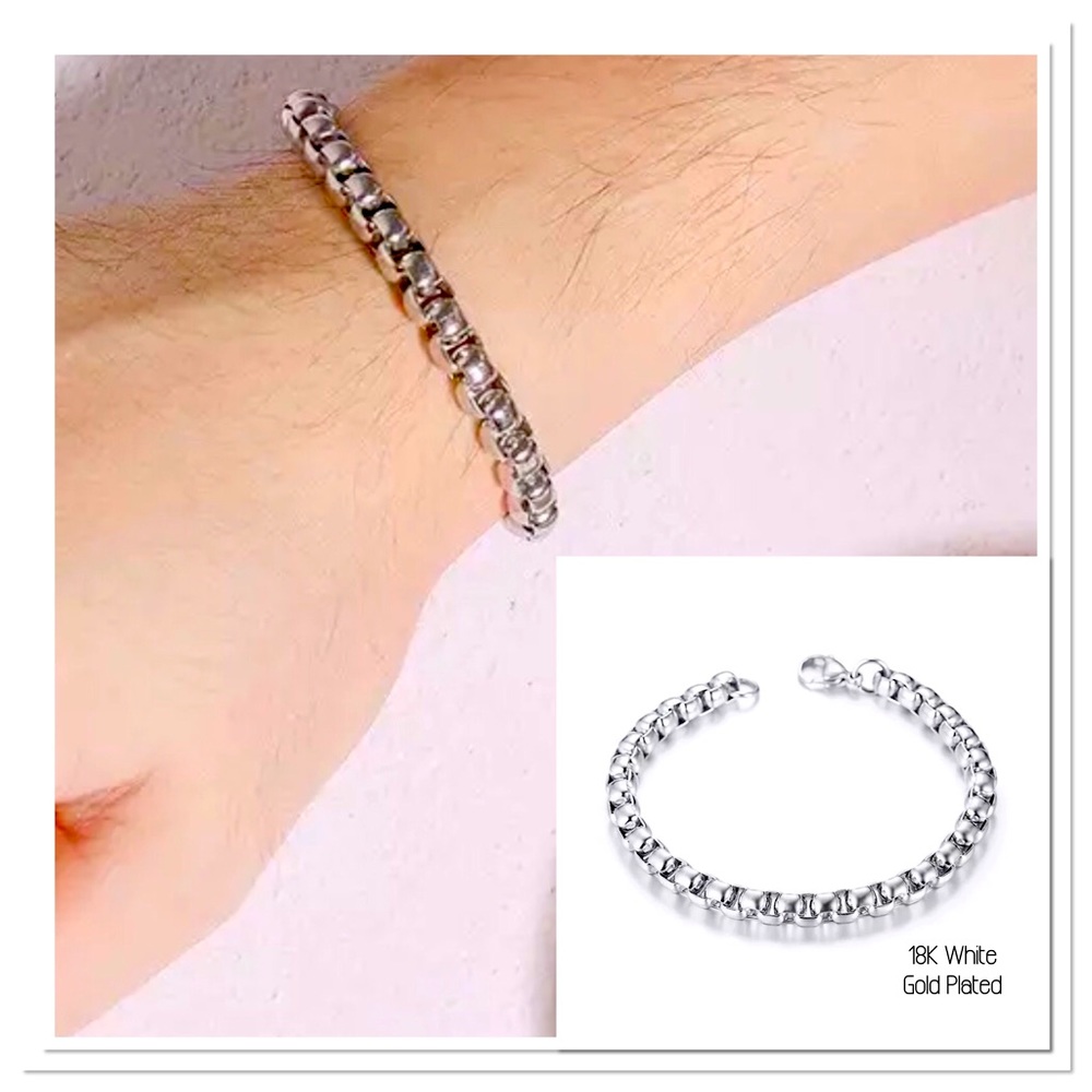 🐘 18K WGP Stainless Steel Men’s Bracelet